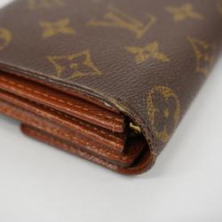 Louis Vuitton Long Wallet Monogram Pochette Porto Monnaie Credit M61725 Brown Men's Women's