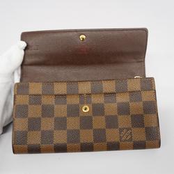 Louis Vuitton Long Wallet Damier Porto Monnaie Carte Credit M61725 Brown Women's