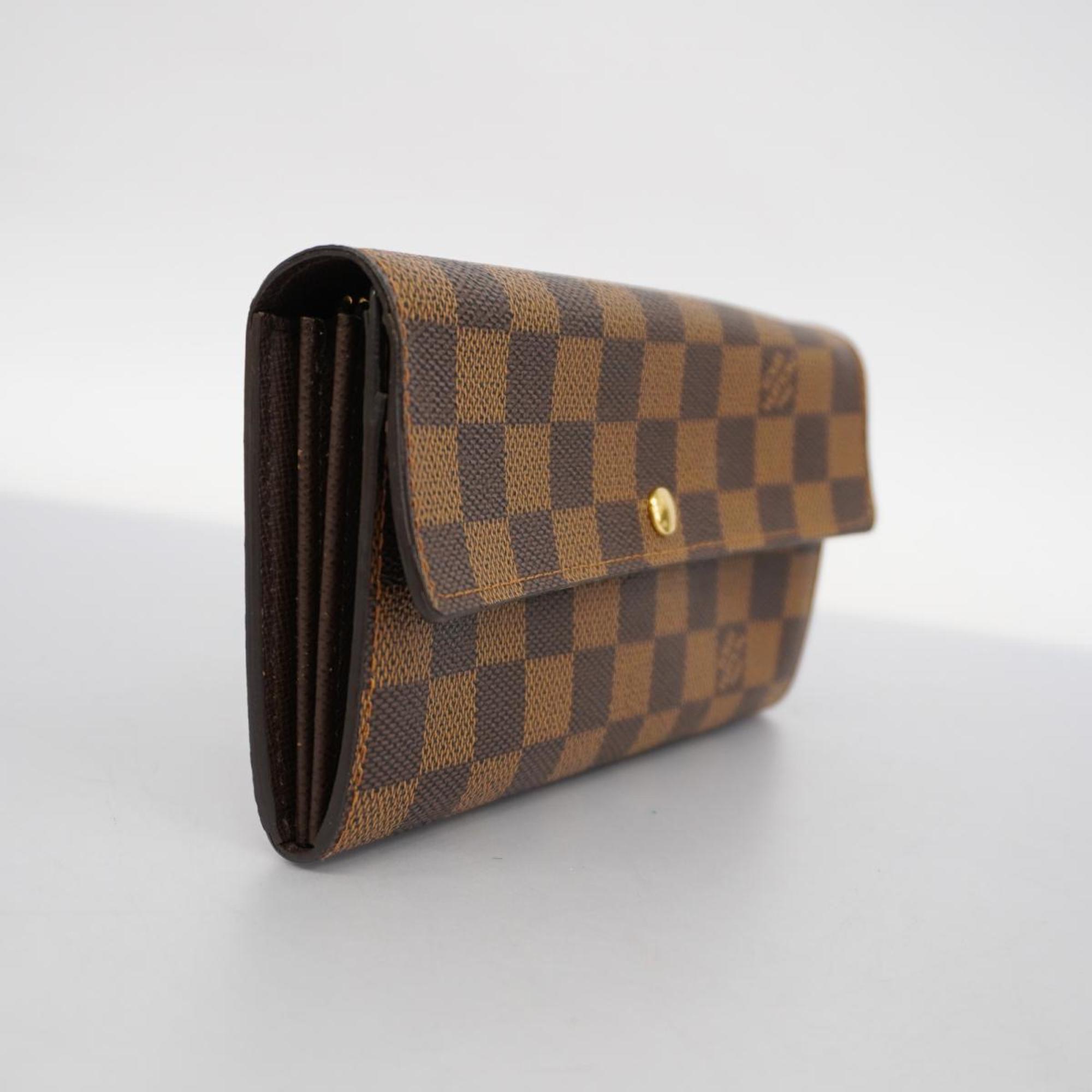 Louis Vuitton Long Wallet Damier Porto Monnaie Carte Credit M61725 Brown Women's