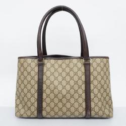 Gucci Tote Bag GG Supreme 114595 Brown Women's