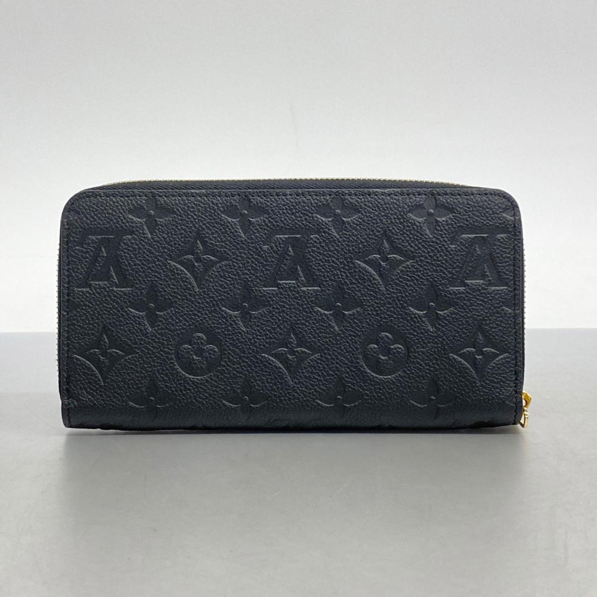 Louis Vuitton Long Wallet Monogram Empreinte Zippy M61864 Noir Ladies