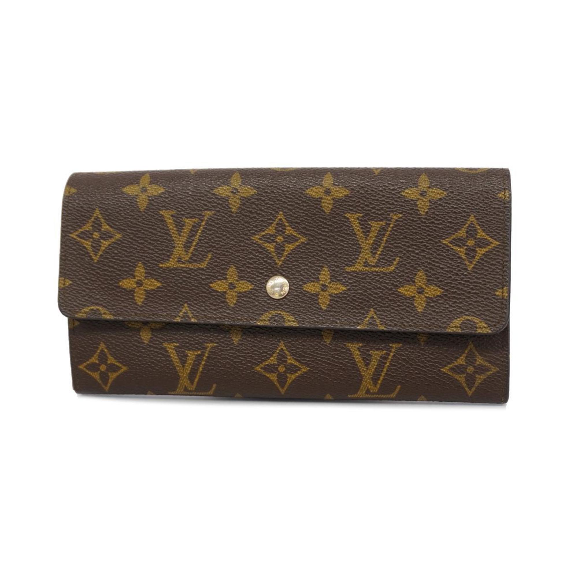 Louis Vuitton Long Wallet Monogram Porto Monnaie Credit M61723 Brown Ladies