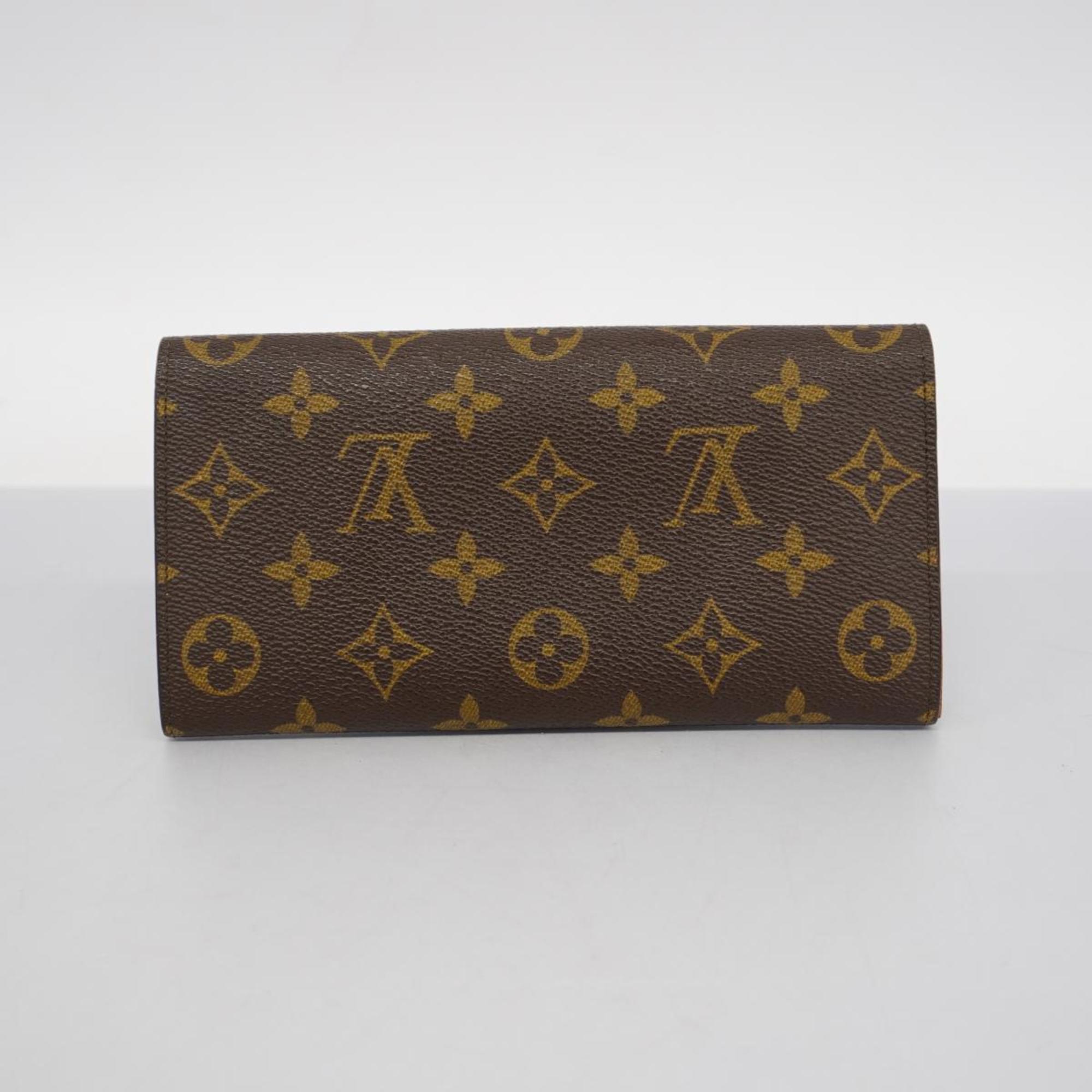 Louis Vuitton Long Wallet Monogram Porto Monnaie Credit M61723 Brown Ladies