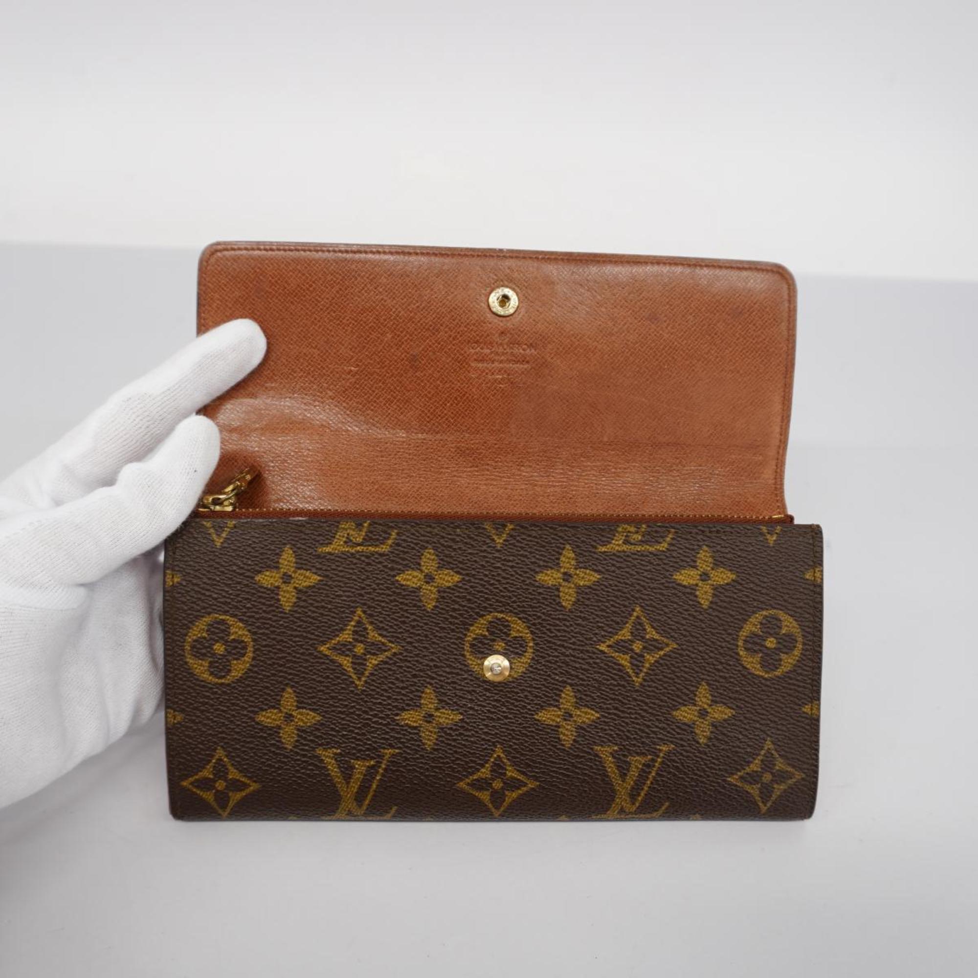 Louis Vuitton Long Wallet Monogram Porto Monnaie Credit M61723 Brown Ladies