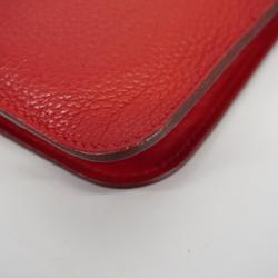 Hermes Long Wallet Dogon GM E Stamp Togo Rouge vif Women's