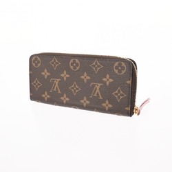 LOUIS VUITTON Louis Vuitton Monogram Portefeuille Clemence Rose Ballerine M61298 Women's Canvas Long Wallet