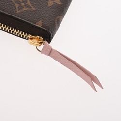 LOUIS VUITTON Louis Vuitton Monogram Portefeuille Clemence Rose Ballerine M61298 Women's Canvas Long Wallet