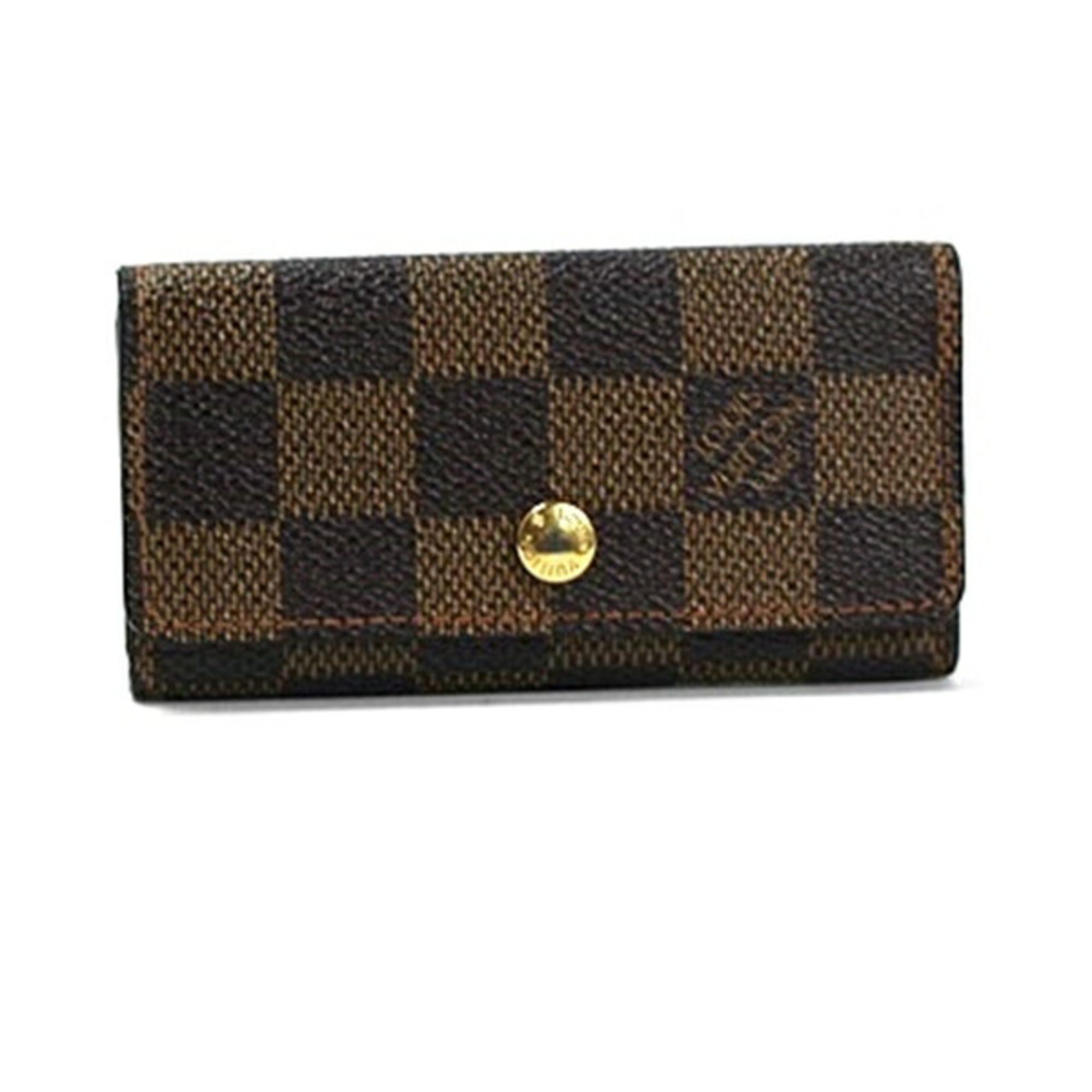 Louis Vuitton Damier Multicle 4 4-ring key case N62631 with initials LOUIS VUITTON Men's Unisex Keys