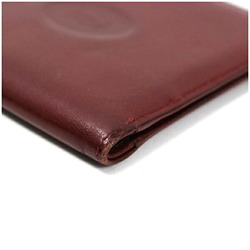 Cartier Must Line Bi-fold Wallet Bordeaux Leather CARTIER Unisex Women Men