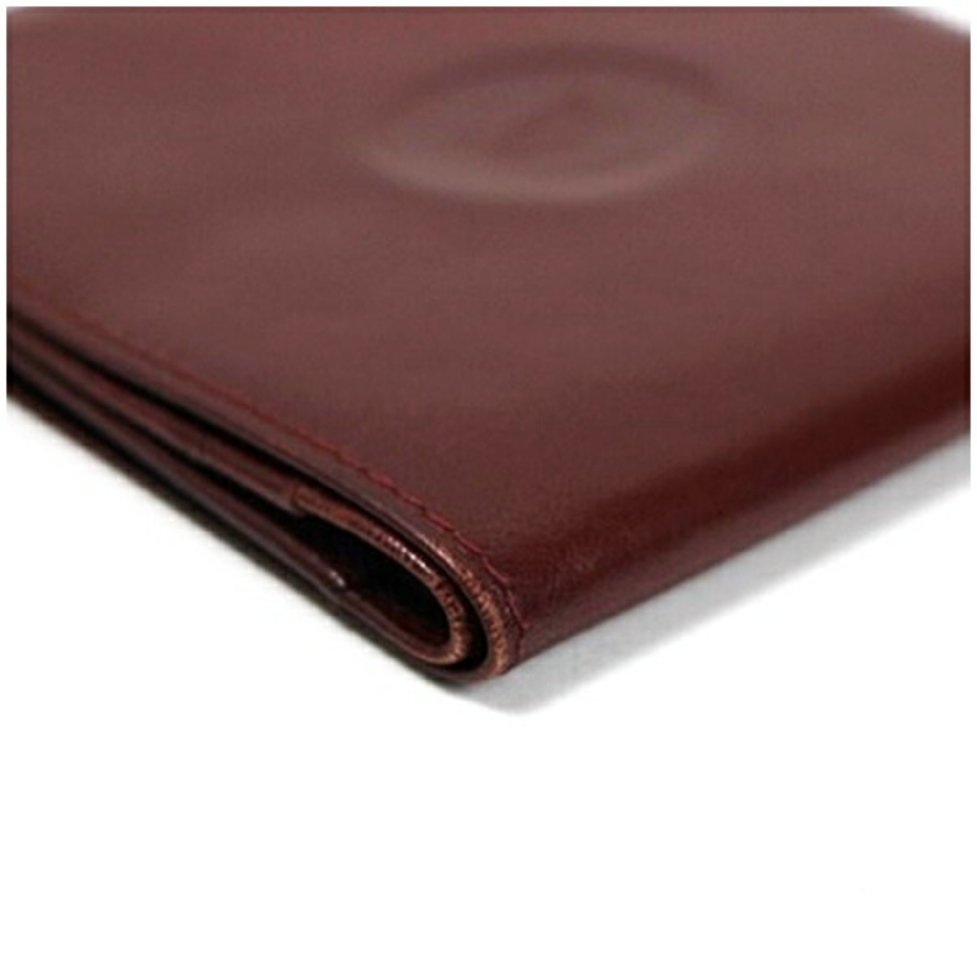 Cartier Must Line Bi-fold Wallet Bordeaux Leather CARTIER Unisex Women Men