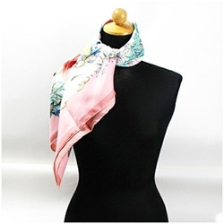 Hermes Silk Scarf Muffler Carre 90 "PYTHAGORE" Pythagoras Pink HERMES Women's