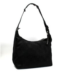 Salvatore Ferragamo Shoulder Bag Tote Satin Canvas x Leather Black Gancini Pattern AU-21 0870 Women's