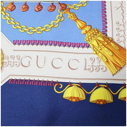 Gucci Silk Scarf Muffler Navy x Multicolor GUCCI Women's