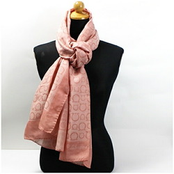 Salvatore Ferragamo scarf muffler with Gancini pattern, rectangular, pink, women's shawl