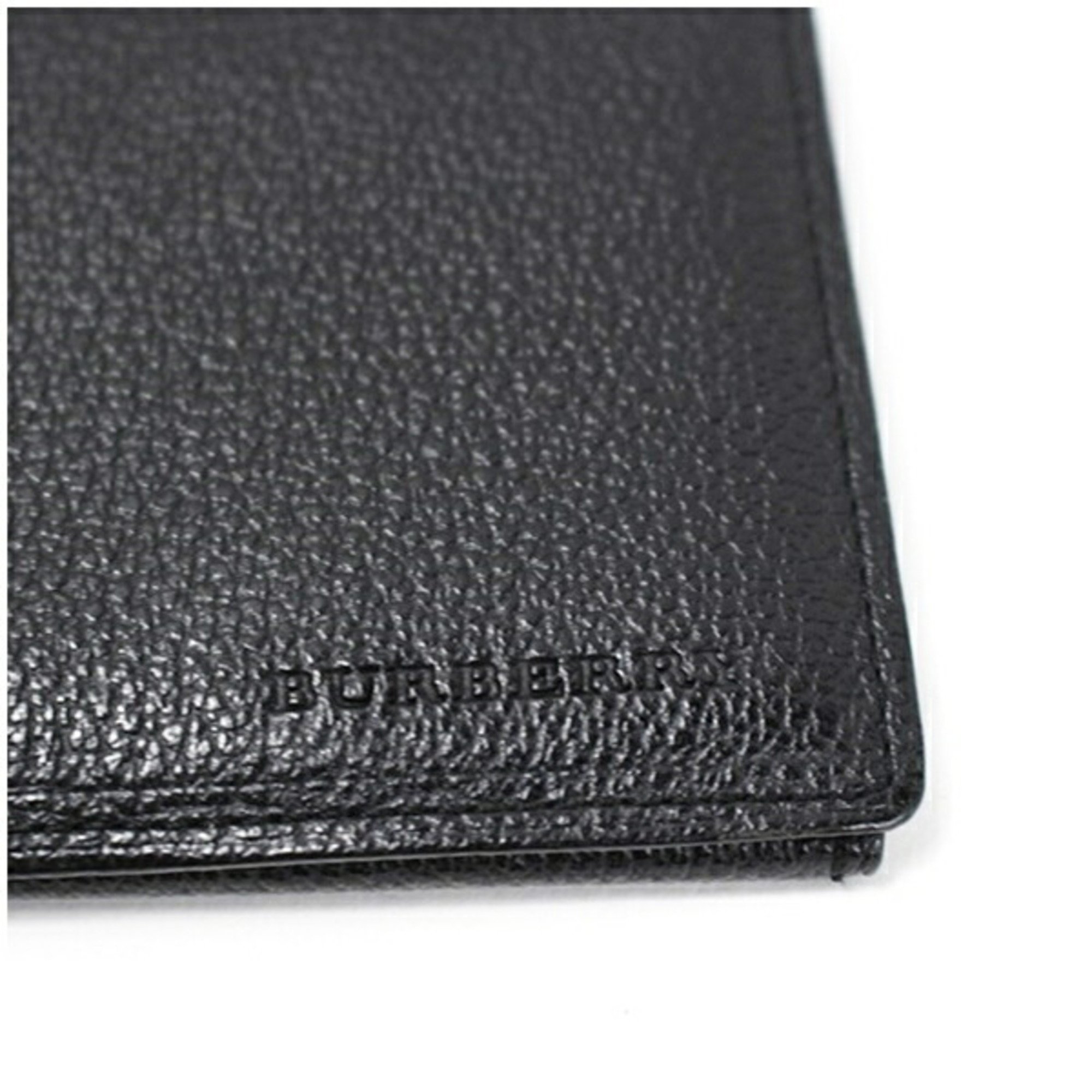 Burberry Bi-fold Business Card Holder Case Leather Black BURBERRY Men's