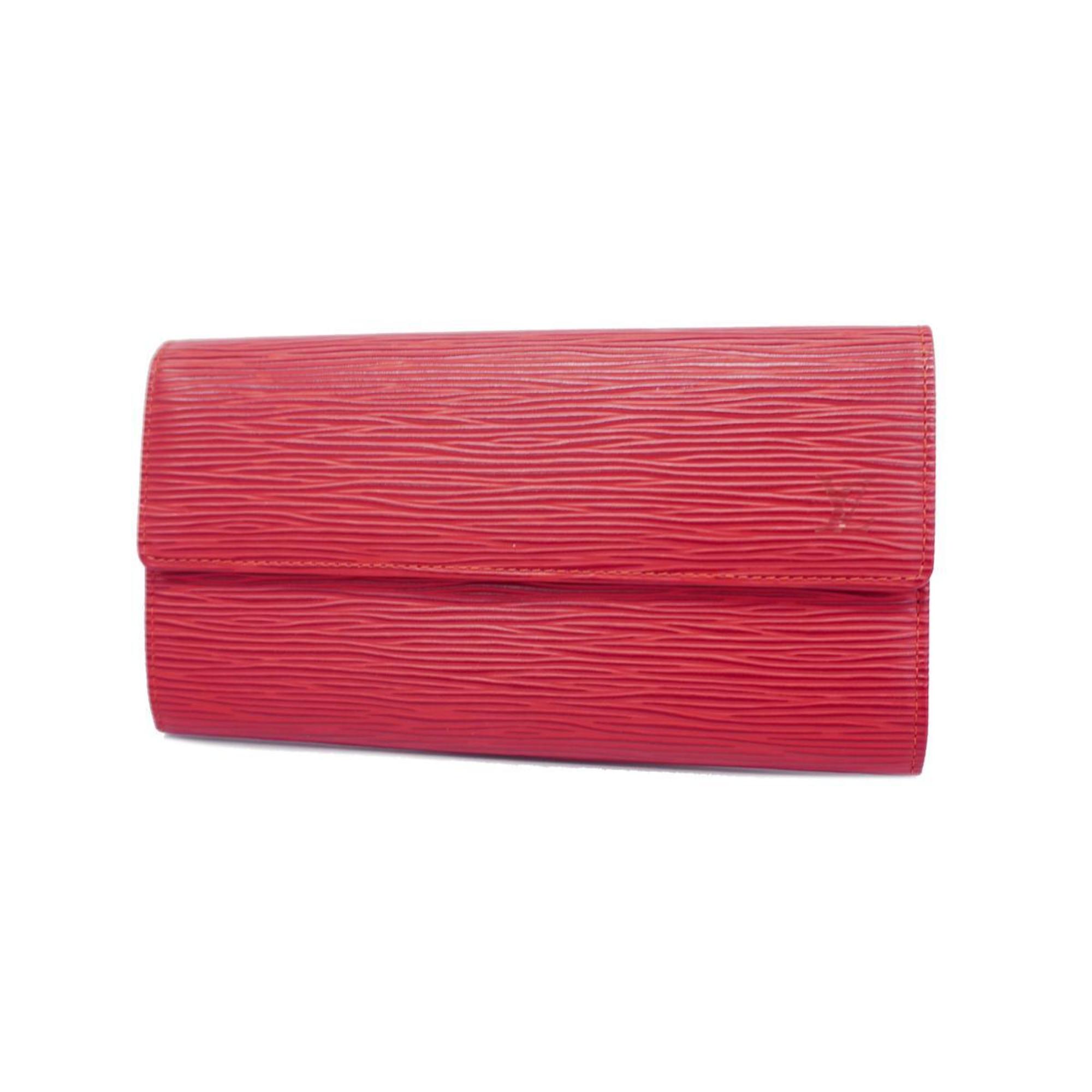 Louis Vuitton Long Wallet Epi Pochette Porto Monnaie Credit M63577 Castilian Red Women's