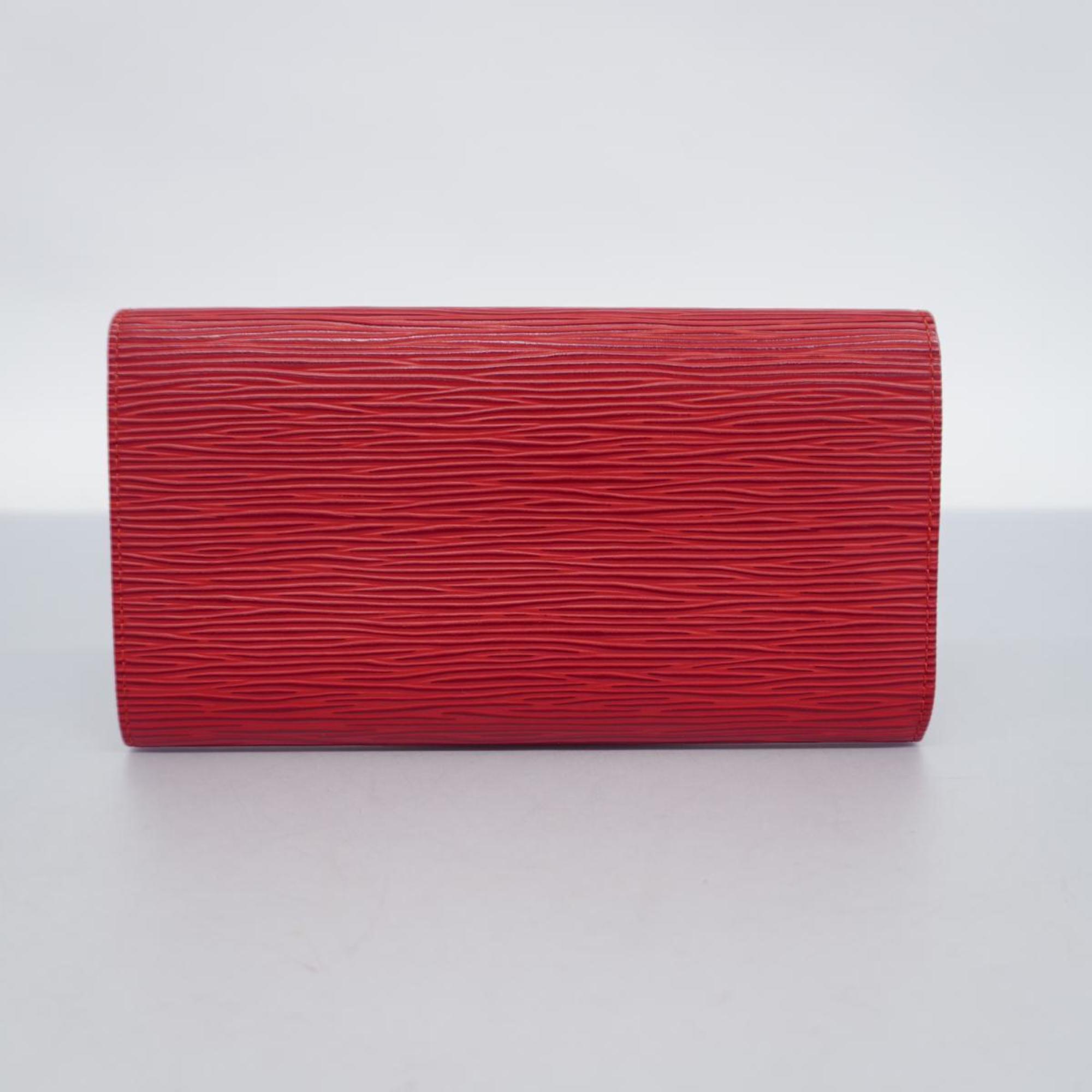 Louis Vuitton Long Wallet Epi Pochette Porto Monnaie Credit M63577 Castilian Red Women's