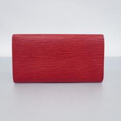 Louis Vuitton Long Wallet Epi Pochette Porto Monnaie Credit M63577 Castilian Red Women's