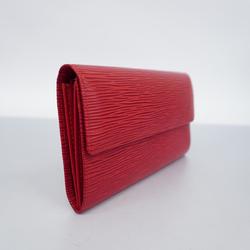 Louis Vuitton Long Wallet Epi Pochette Porto Monnaie Credit M63577 Castilian Red Women's