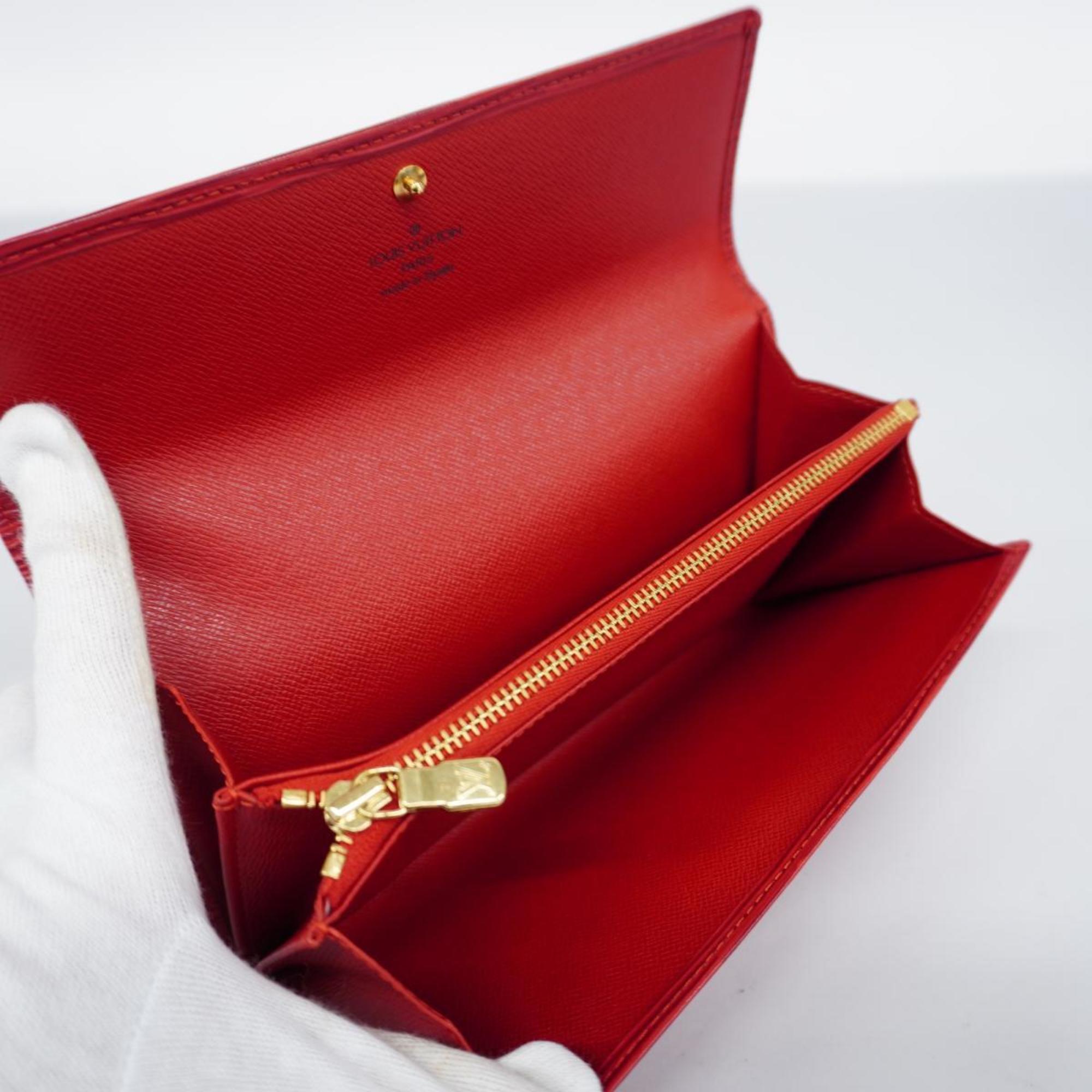 Louis Vuitton Long Wallet Epi Pochette Porto Monnaie Credit M63577 Castilian Red Women's