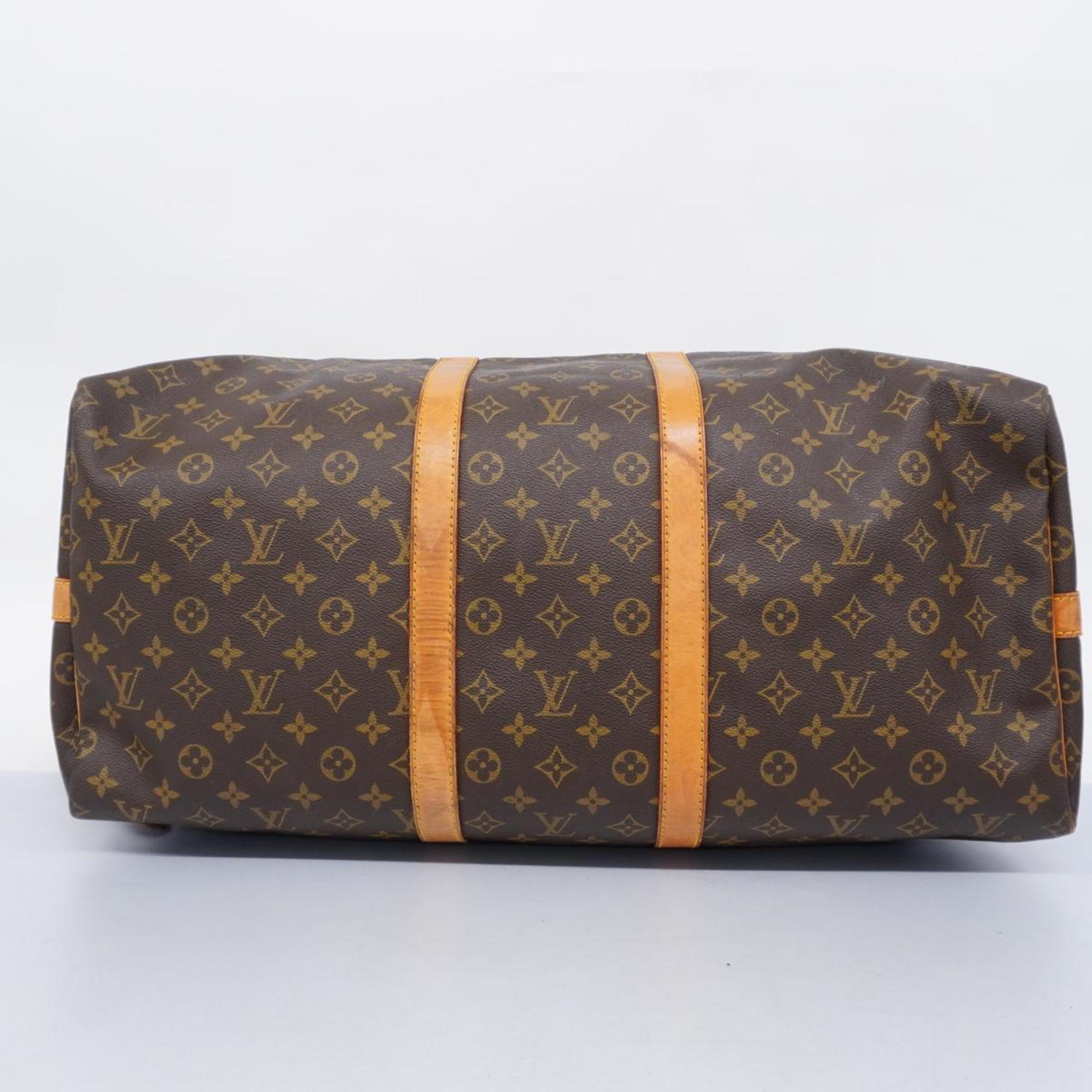 Louis Vuitton Boston Bag Monogram Keepall Bandouliere 55 M41414 Brown Men's Women's