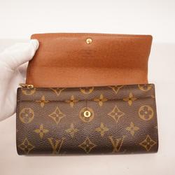 Louis Vuitton Long Wallet Monogram Pochette Porto Monnaie Credit M61726 Brown Ladies