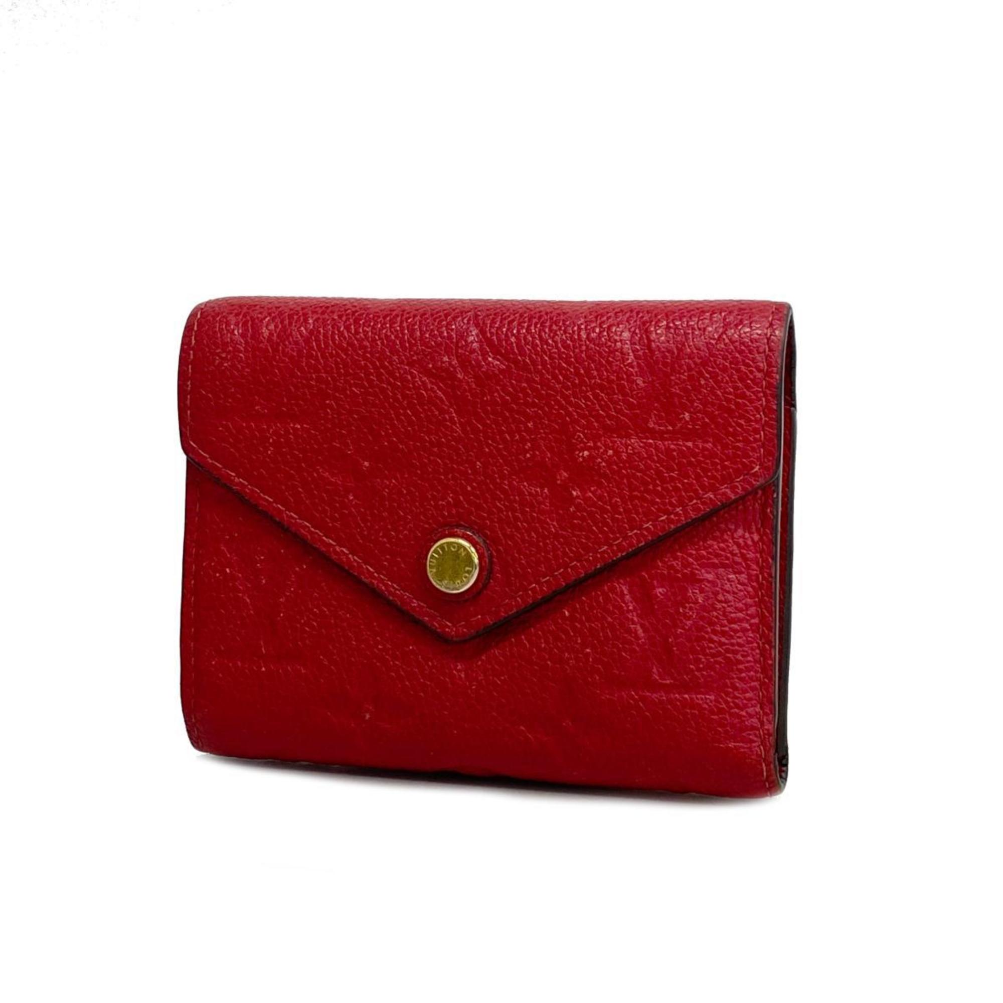 Louis Vuitton Tri-fold Wallet Monogram Empreinte Portefeuille Victorine M63701 Scarlet Ladies