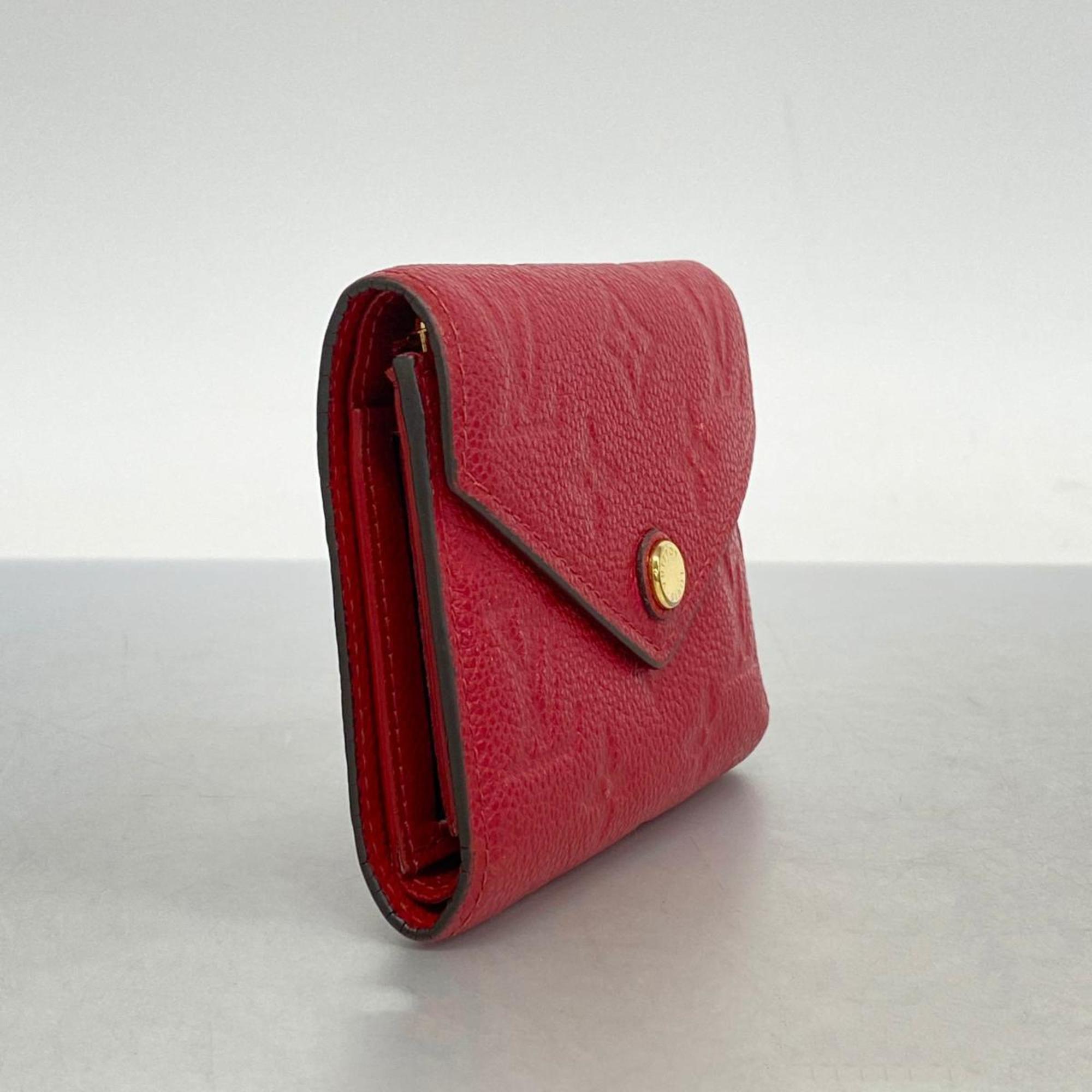 Louis Vuitton Tri-fold Wallet Monogram Empreinte Portefeuille Victorine M63701 Scarlet Ladies