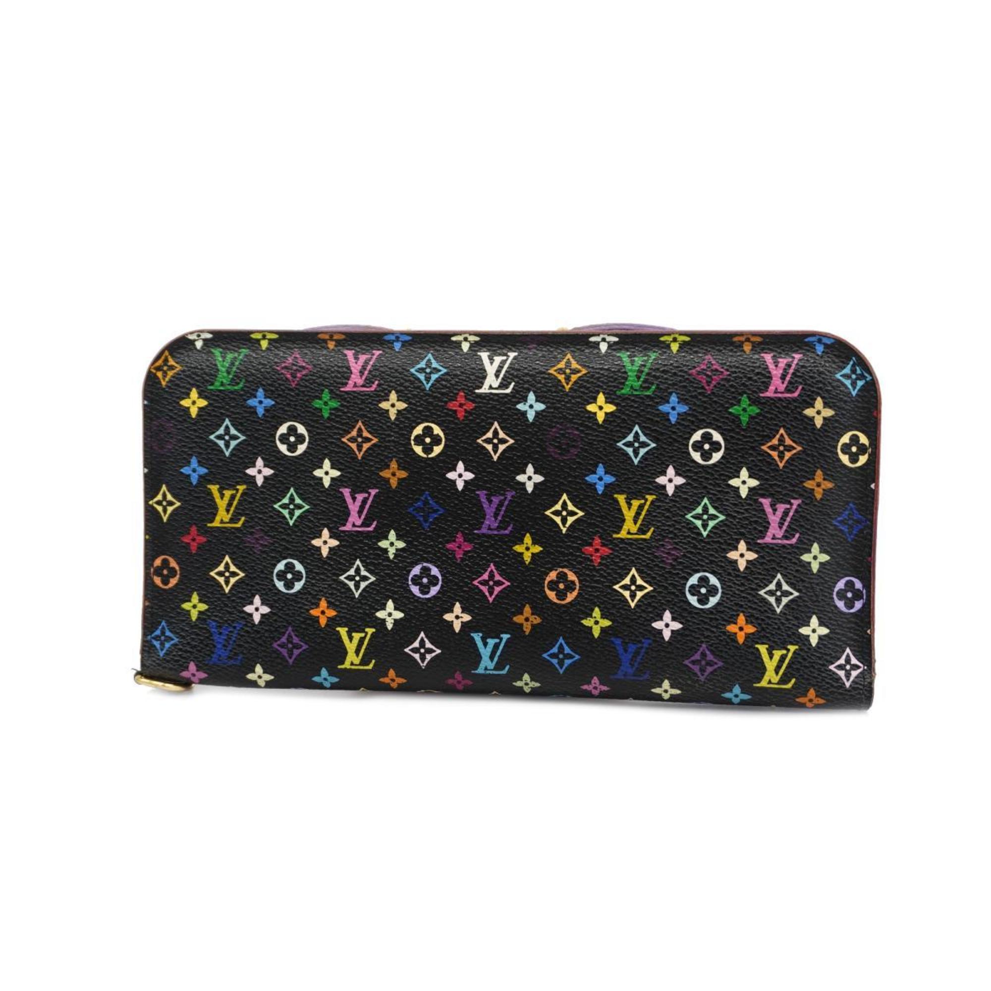 Louis Vuitton Long Wallet Monogram Multicolor Portefeuille Ansolite M60271 Noir Violet Ladies