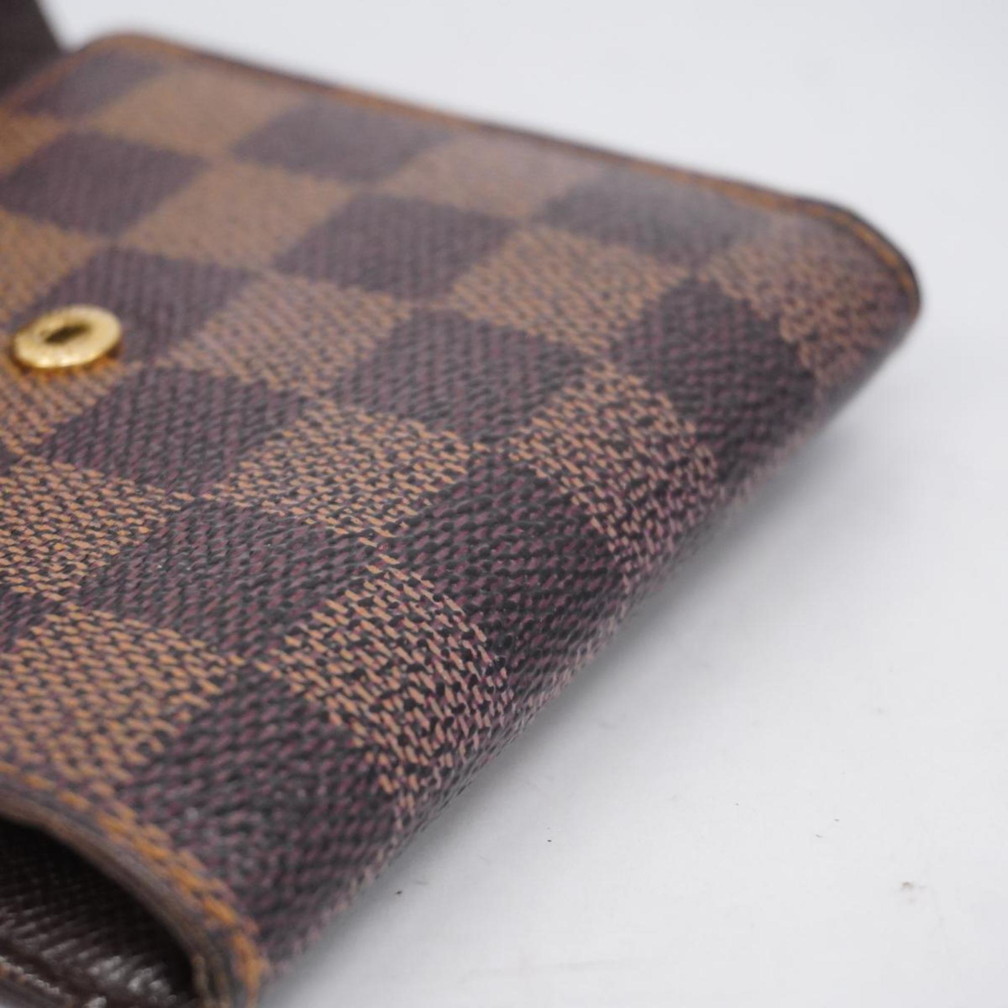 Louis Vuitton Tri-fold Wallet Damier Portefeuille Elise N61652 Ebene Men's Women's