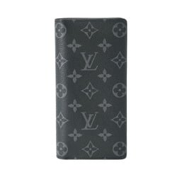 LOUIS VUITTON Louis Vuitton Monogram Eclipse Portefeuille Brazza Black/Grey M61697 Men's Canvas Long Wallet