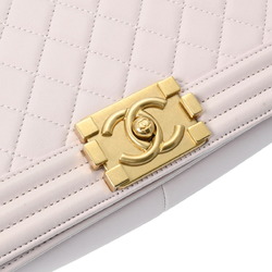 CHANEL Boy Chanel Chain Shoulder Bag 25cm Light Pink A67086 Women's Lambskin
