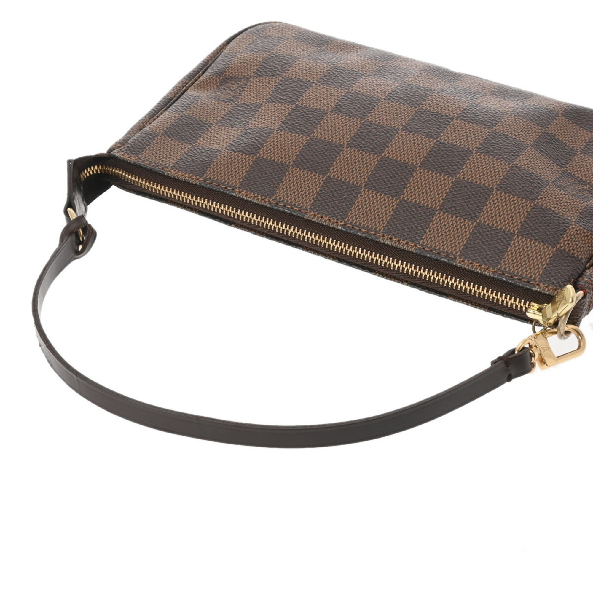 LOUIS VUITTON Damier Pochette Accessoires Brown N51985 Women's Canvas Pouch