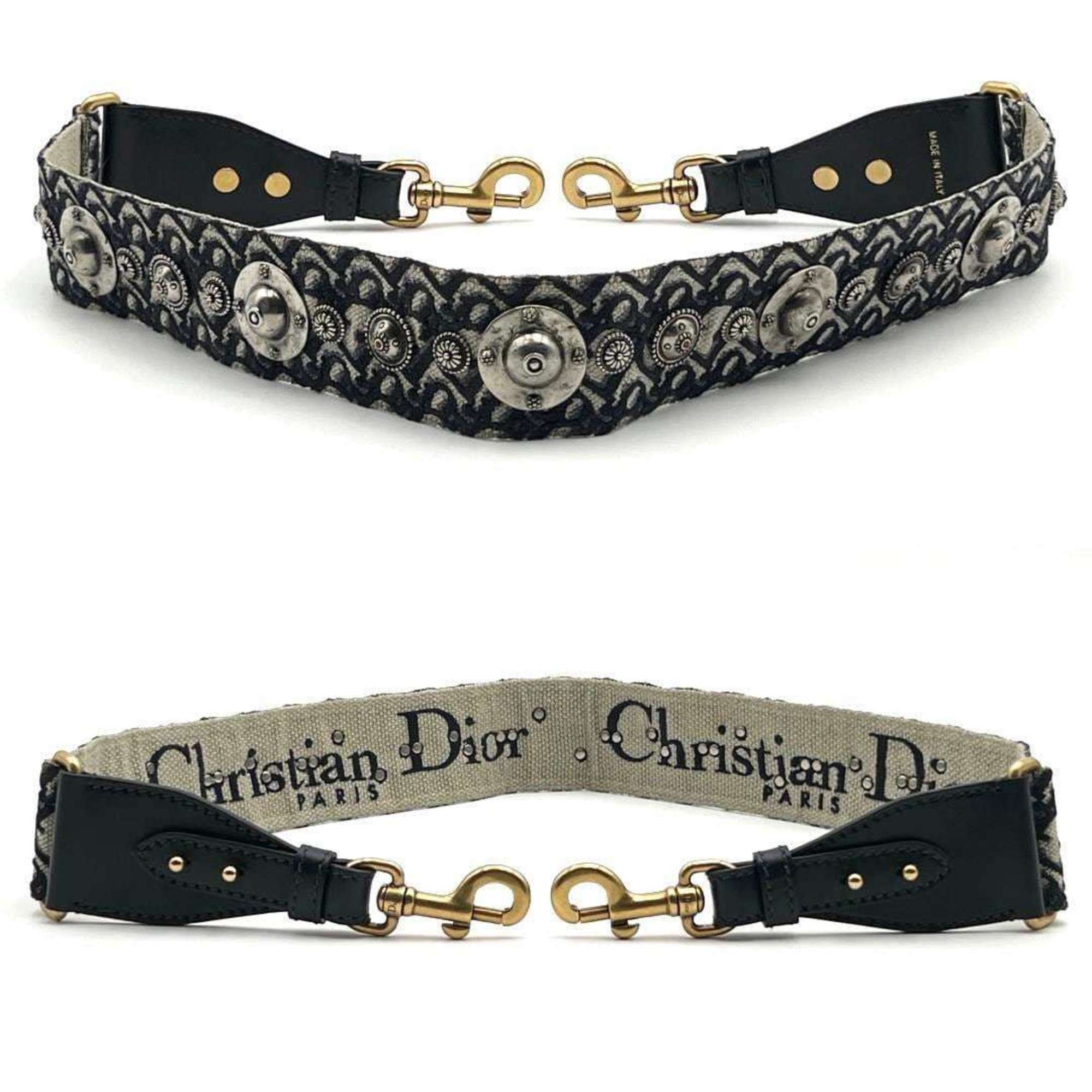 Christian Dior Dior Women's Shoulder Strap Belt Embroidered Medallion