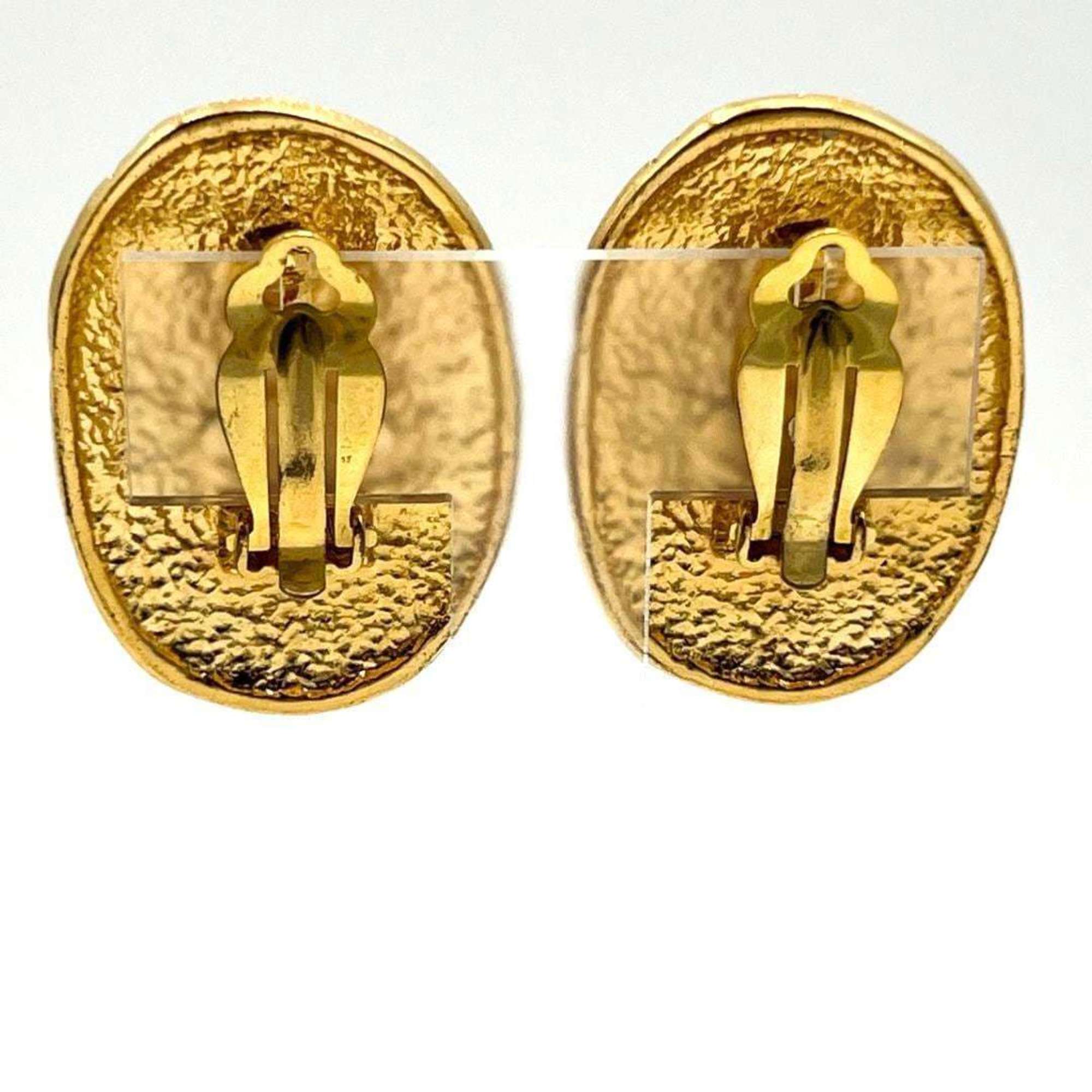 CHANEL Clip Earrings Coco Mark Vintage