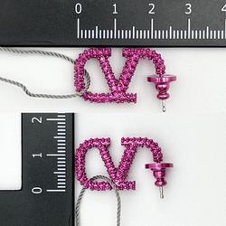 Valentino VALENTINO GARAVANI Women's Earrings V Logo Signature Metal x Crystal