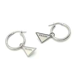 PRADA Women's Symbol Hoop Earrings, Silver