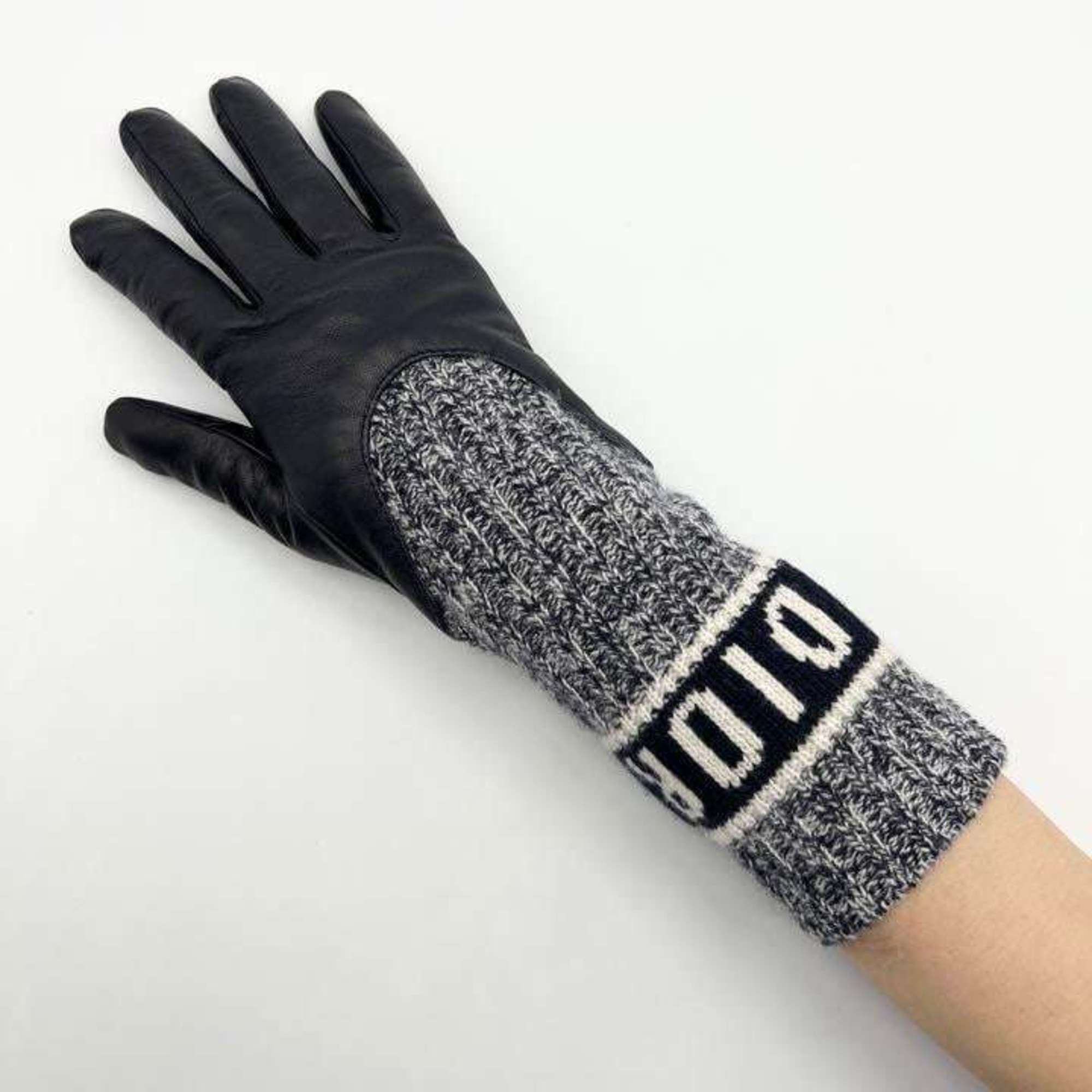 Christian Dior DIOR Women's Gloves Long Arm Cover Cashmere Leather