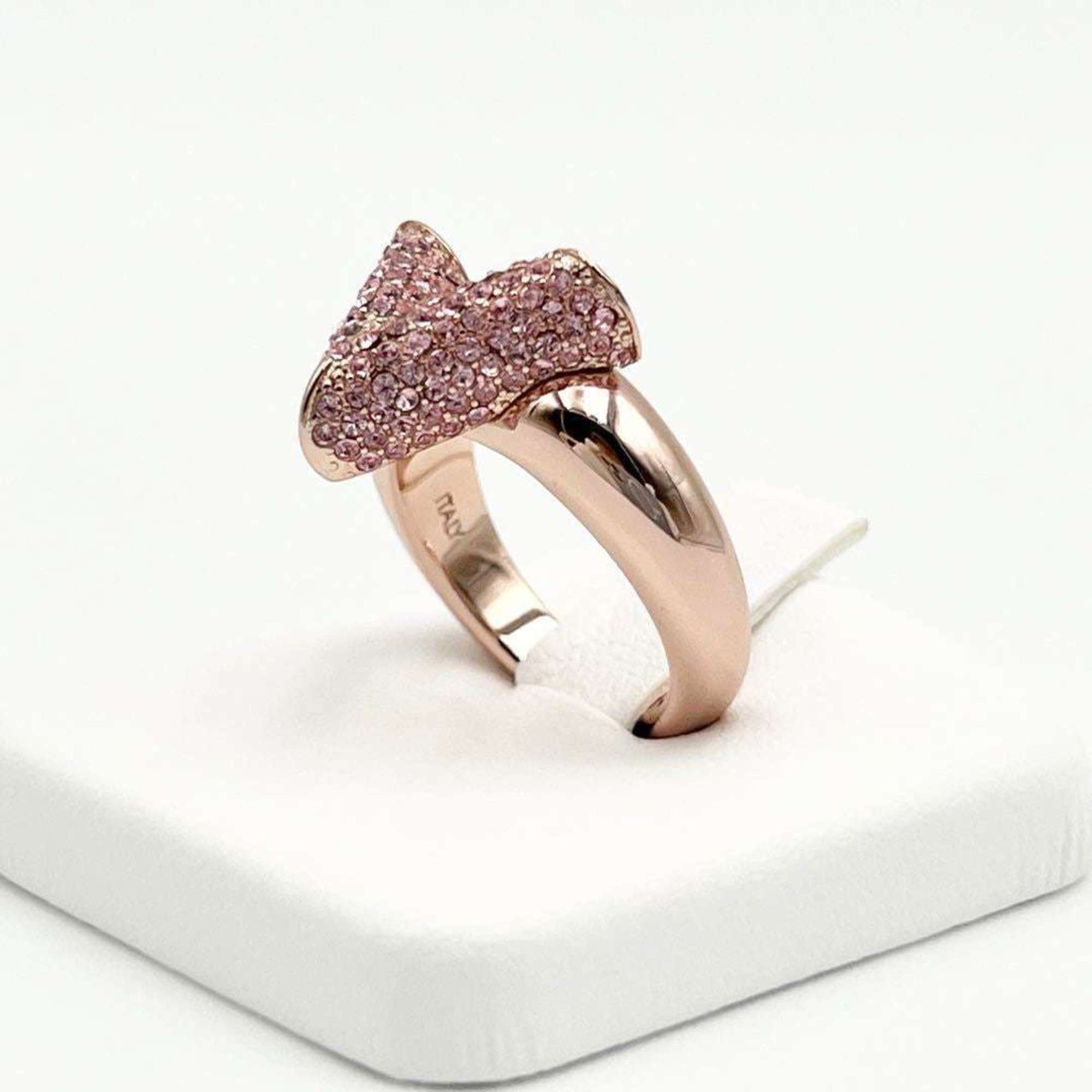 Louis Vuitton LOUIS VUITTON Women's Ring Essential V Strass Pink Gold