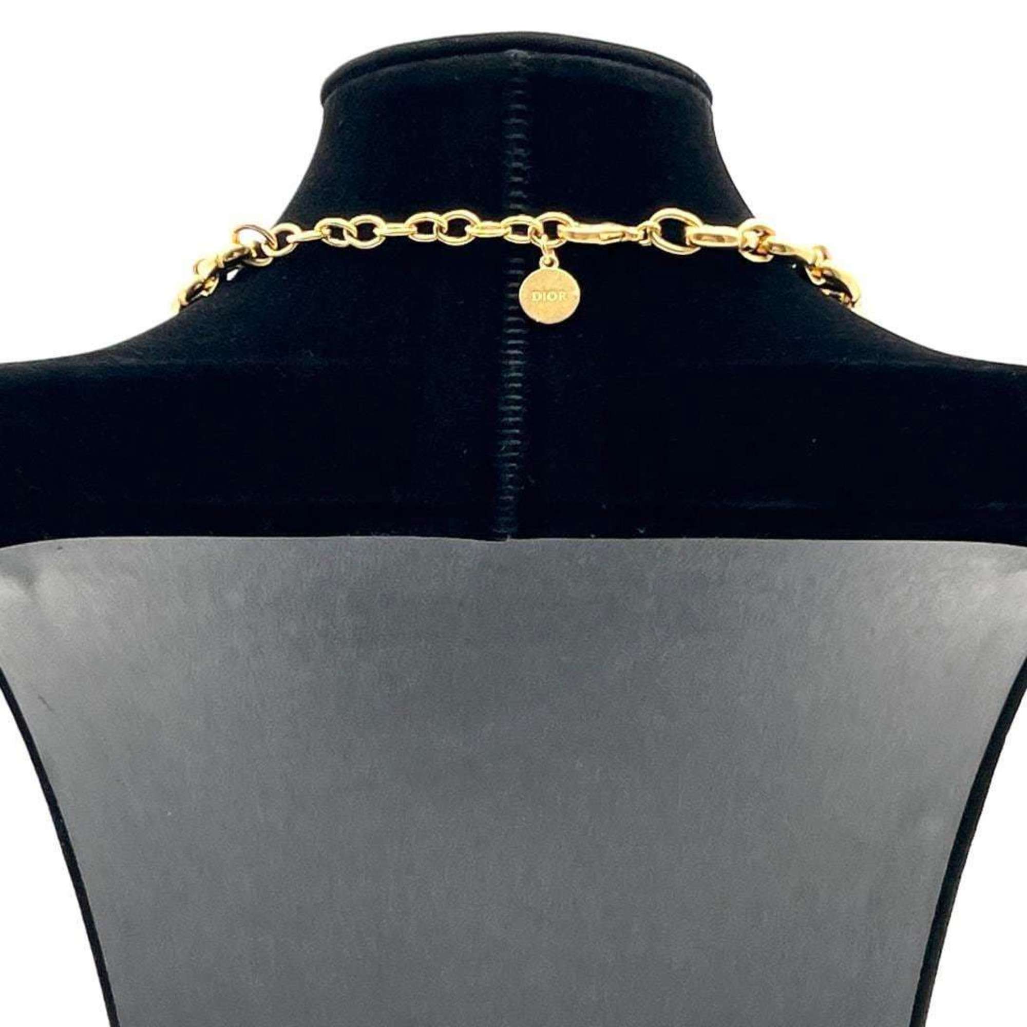 Christian Dior Women's Choker Necklace Pendant DIOR CD Navy