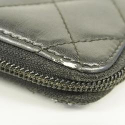 Chanel Long Wallet Cambon Lambskin Patent Leather Black Women's
