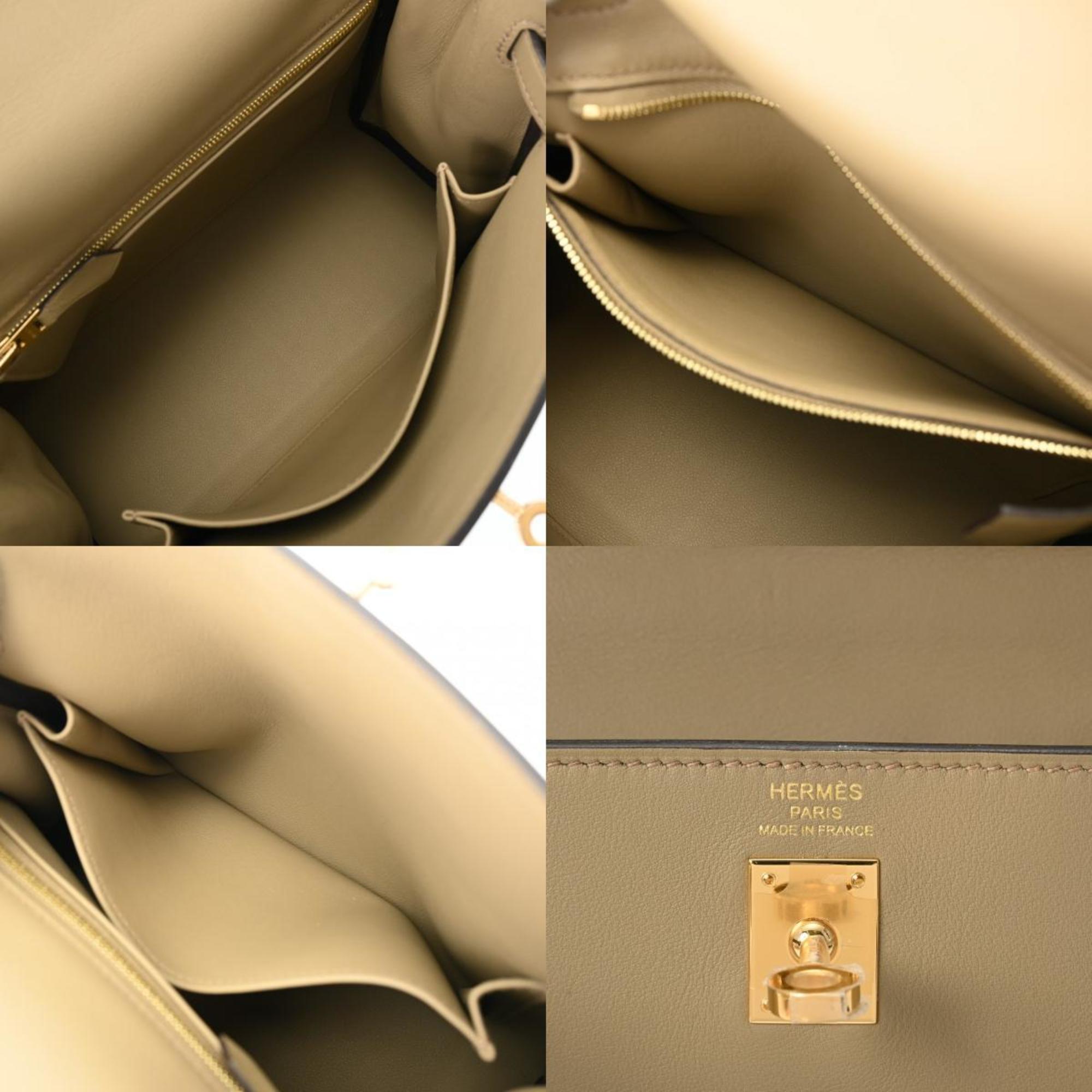 HERMES Kelly 25 Inner Stitching Beige Marfa - W Stamp (around 2024) Women's Swift Leather Handbag