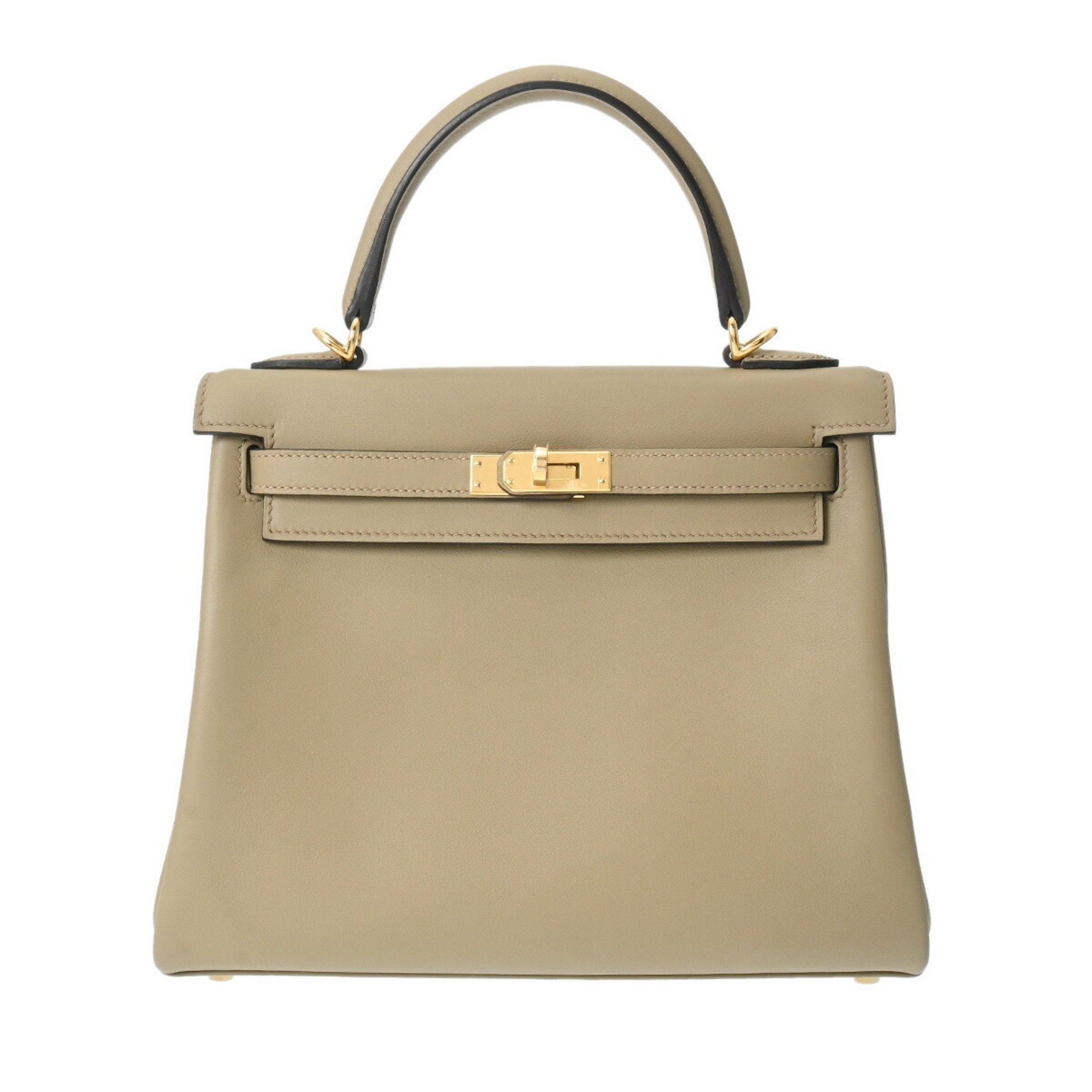 HERMES Kelly 25 Inner Stitching Beige Marfa - W Stamp (around 2024) Women's Swift Leather Handbag