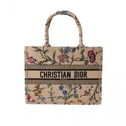 CHRISTIAN DIOR Christian Dior Book Tote Medium Bouquet Embroidery Beige - Women's Raffia Handbag
