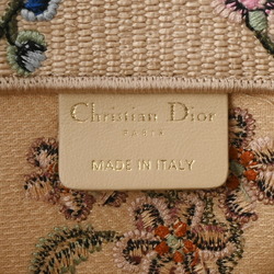 CHRISTIAN DIOR Christian Dior Book Tote Medium Bouquet Embroidery Beige - Women's Raffia Handbag