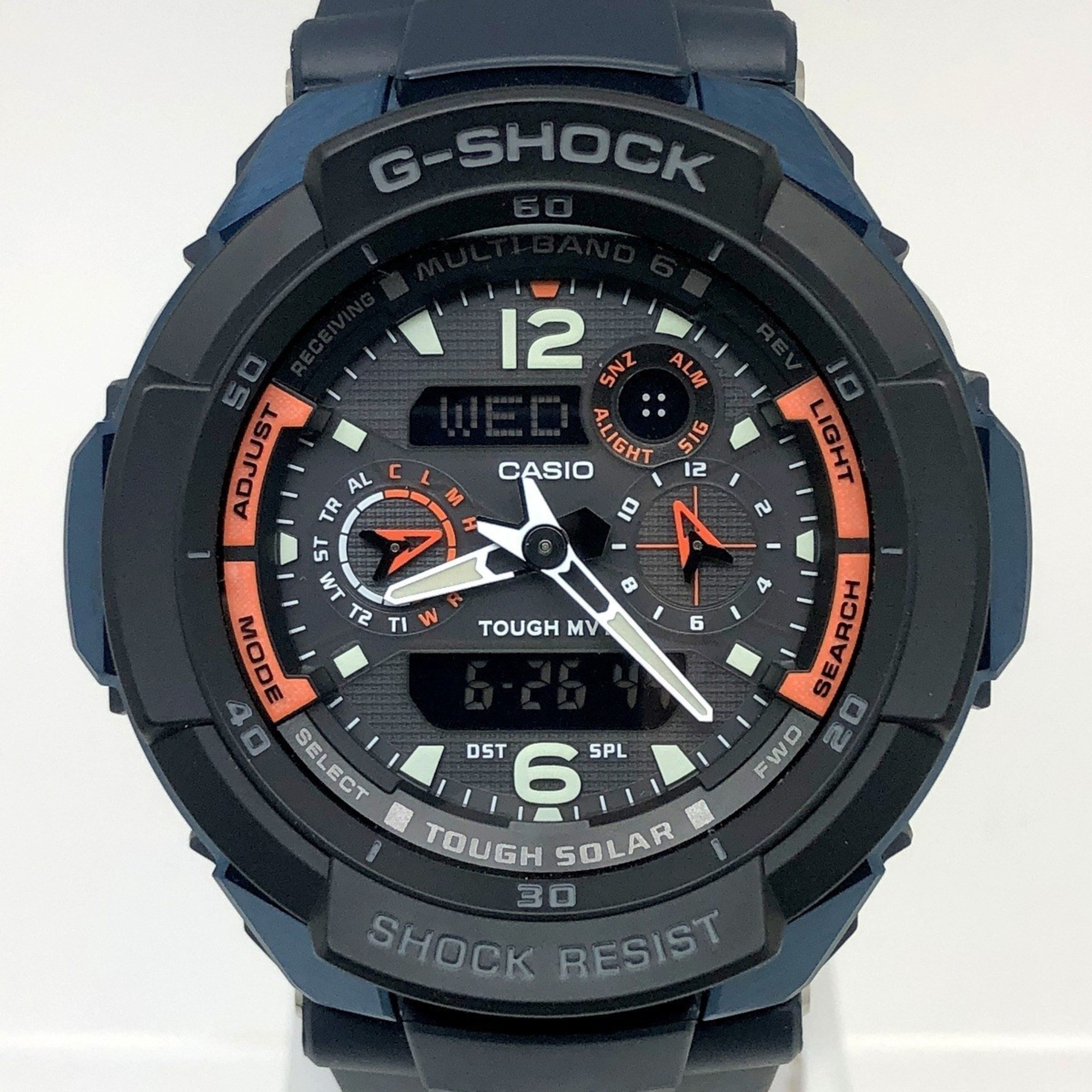 G-SHOCK CASIO Watch GW-3500B-2A SKY COCKPIT Radio Solar Navy Blue Military Color Metal Case Anadigi Mikunigaoka Store