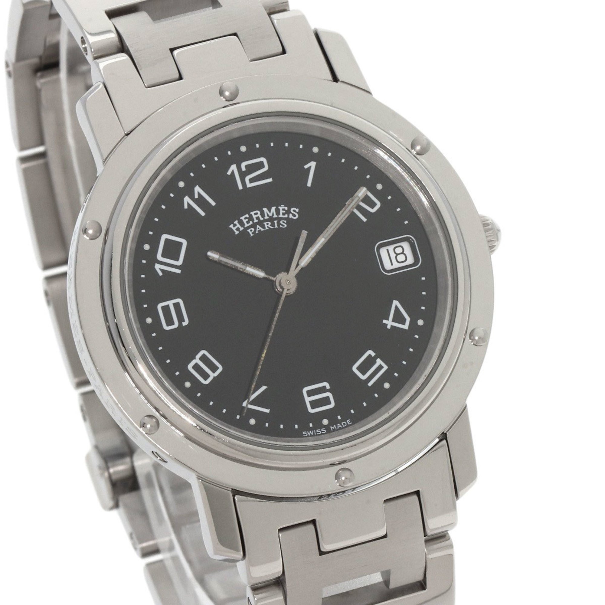 Hermes CL6.710 Clipper Watch Stainless Steel SS Men's