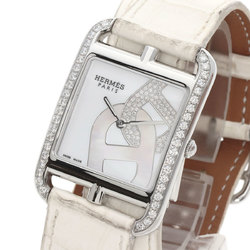 Hermes CC3.730 Cape Cod Chaine d'Ancre Watch Stainless Steel Leather Diamond Women's