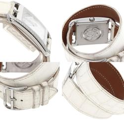 Hermes CC3.730 Cape Cod Chaine d'Ancre Watch Stainless Steel Leather Diamond Women's