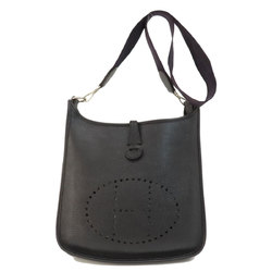 Hermes Evelyn PM Black Shoulder Bag Taurillon Women's